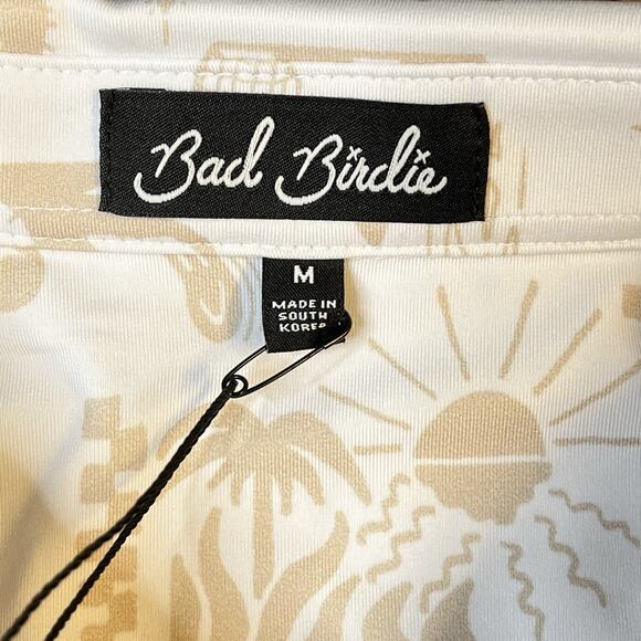 Bad Birdie Core Polo Women’s Medium Stucco UPF 50 4-Way Stretch Wicking New $78 - Picture 3 of 7